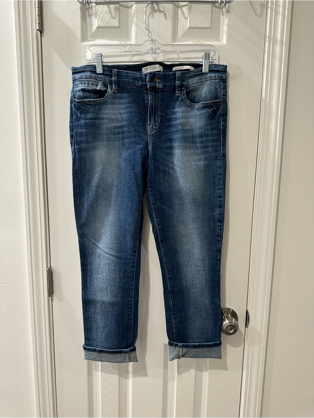**FLAWED** Guess Women's Ankle Jeans in Light and Dark Blue Denim
